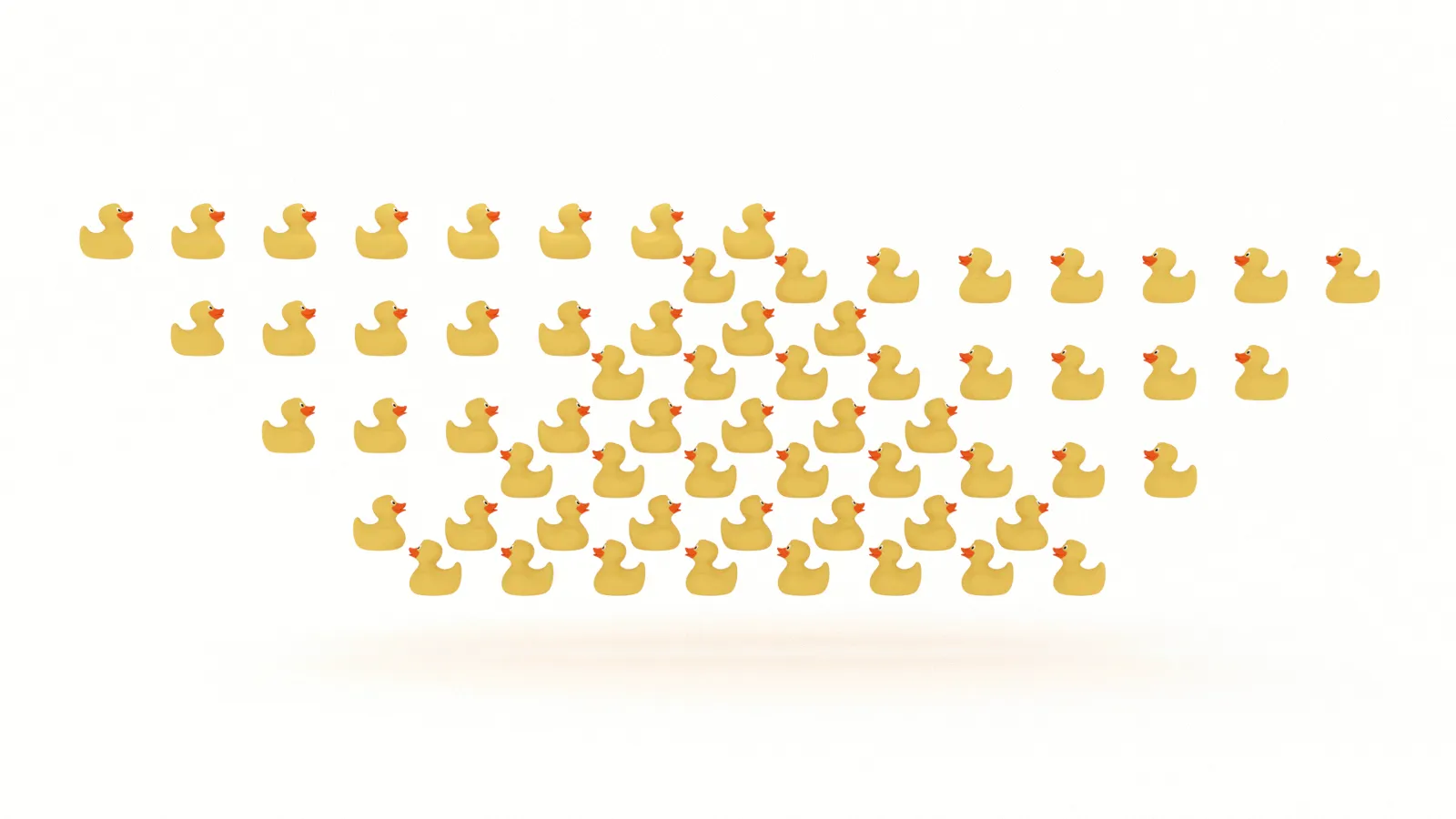 Illustration of ducks forming a pattern